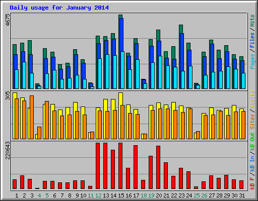 Daily usage for January 2014