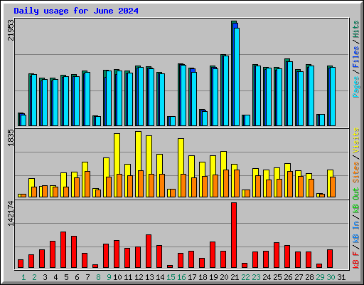 Daily usage for June 2024