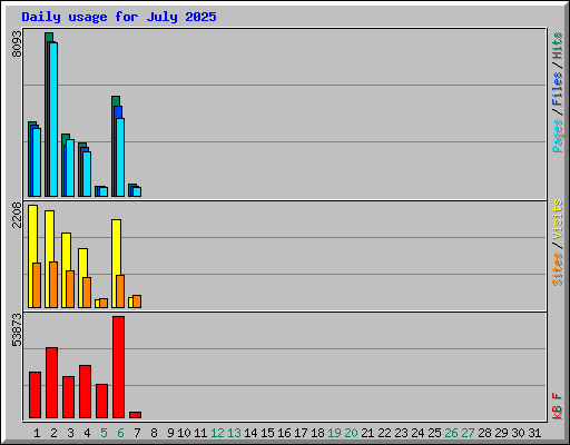 Daily usage for July 2025