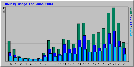 Hourly usage for June 2003