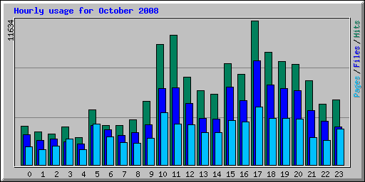 Hourly usage for October 2008