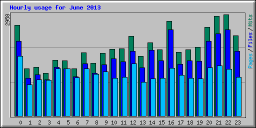 Hourly usage for June 2013